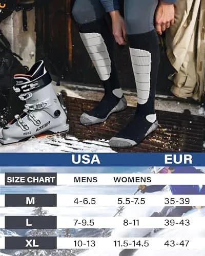 Hylaea Merino Wool Ski Socks Over the Calf | Thermal, Moisture-Wicking & Knee-High (120 chars) thumbnail 6
