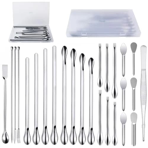 Foosi Stainless Steel Lab Spatula Set 25Pcs (22 Count) | Precision Scoops for Lab & Hobby Use thumbnail 1