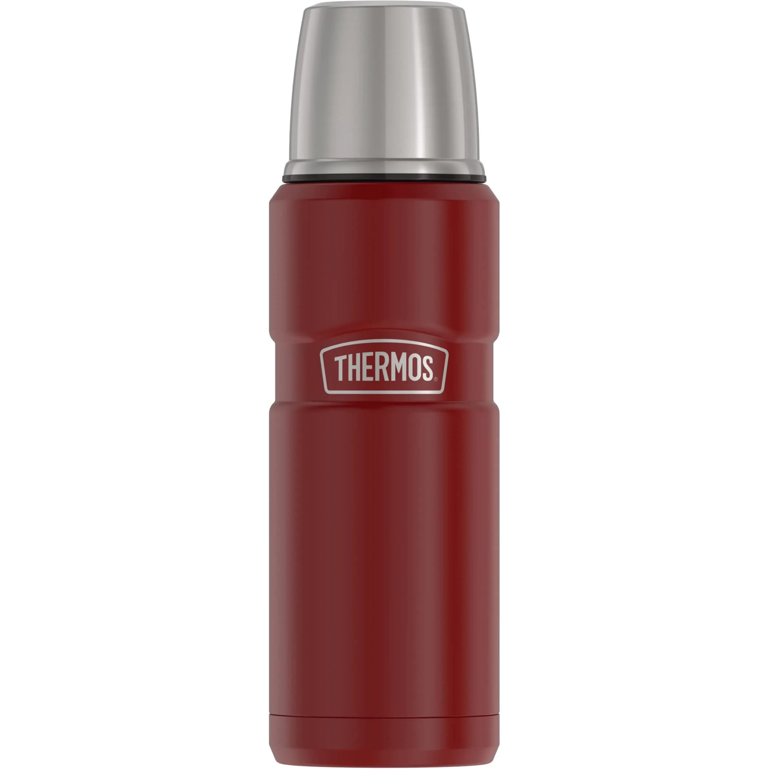 THERMOS Stainless King Vacuum-Insulated Compact Bottle, 591ml (16 Ounce), Midnight Blue | Hot for 18 Hrs, Cold for 24 Hrs — Rustic Red