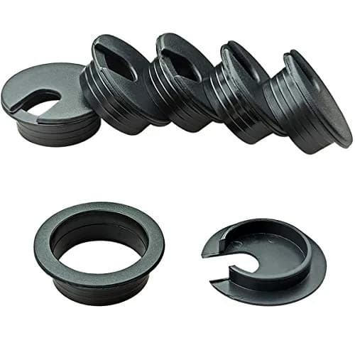 TTSAM Black Plastic Wire Cord Cable Grommets Hole Cover, 35mm (1-3/8 Inch) Mounting Hole Diameter | Pack of 6 thumbnail 1