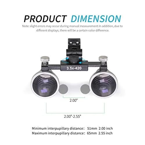 Dentasop Blue Dental Binocular Loupes 3.5x Magnification, 420mm Working Distance | Professional Dental Loupes for Students & Dentists thumbnail 5