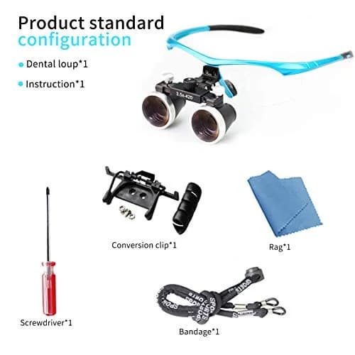 Dentasop Blue Dental Binocular Loupes 3.5x Magnification, 420mm Working Distance | Professional Dental Loupes for Students & Dentists thumbnail 2