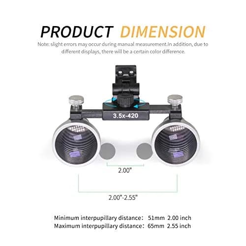 Dentasop Dental Binocular Loupes 3.5x Magnification with 420mm Working Distance | Black thumbnail 5