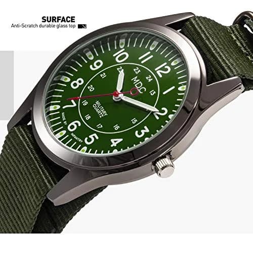 Infantry MDC Mens Military Field Watch 40mm Green Dial Olive Nylon Strap | Japanese Quartz Movement thumbnail 8