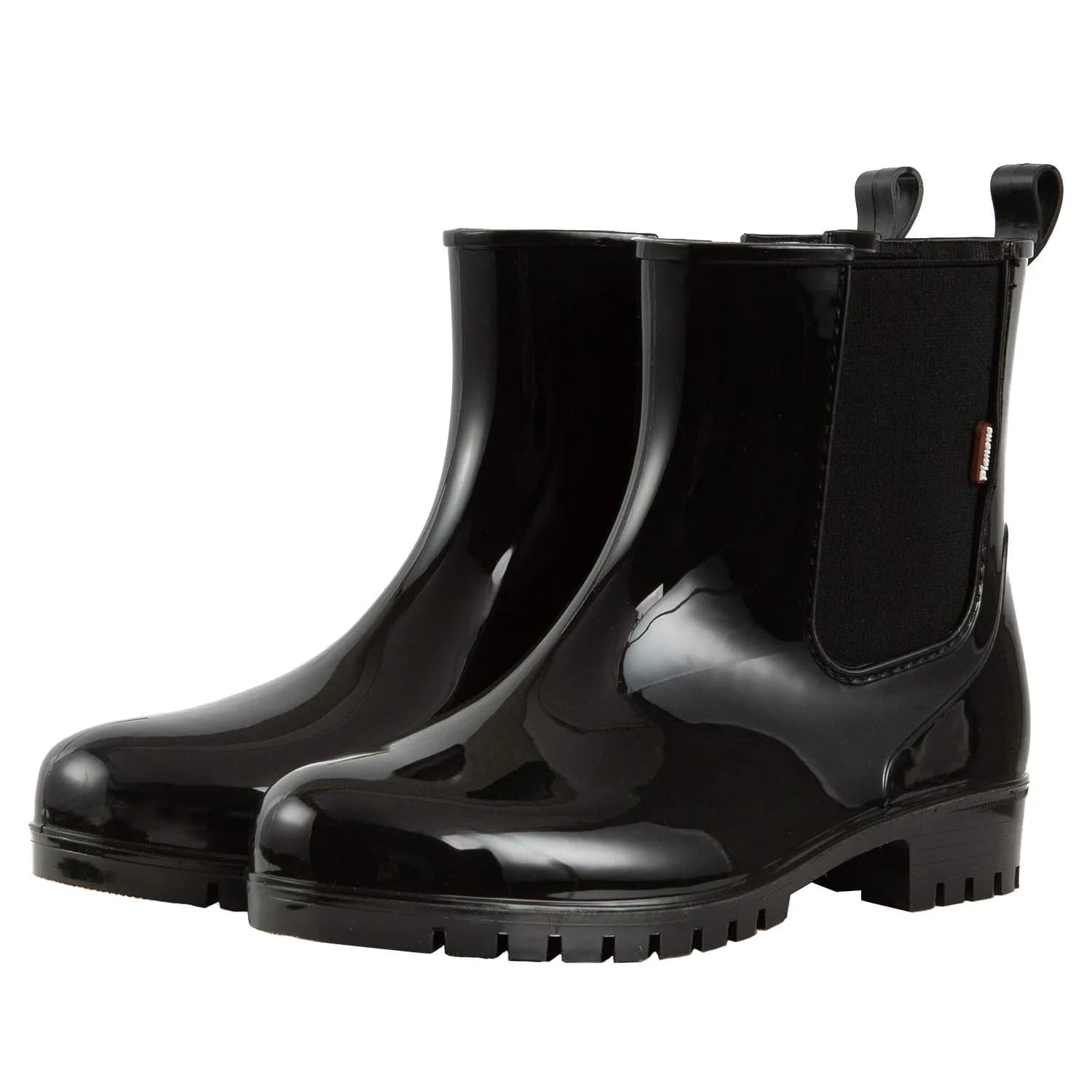 planone Women's Waterproof Chelsea Rain Boots | Black, Ankle-High, Slip-Resistant - main product image