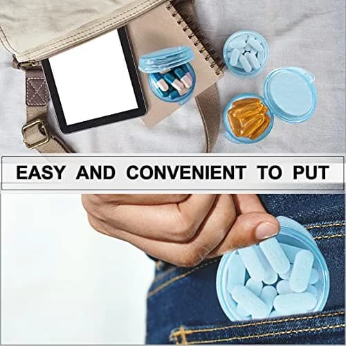 UHOUSE Small Pill Box 3 Pack Blue | Portable Medicine Container thumbnail 4