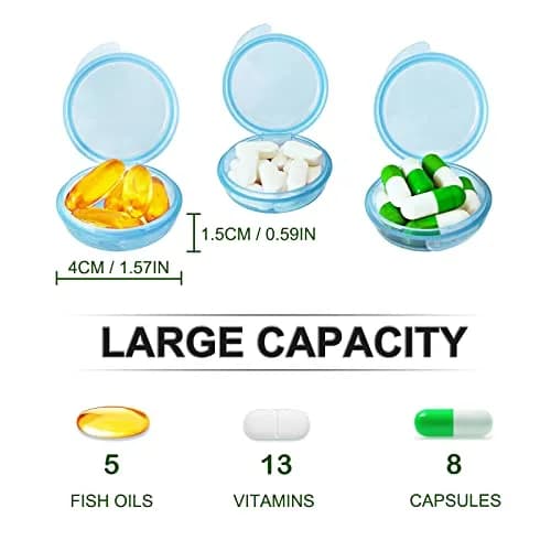 UHOUSE Small Pill Box 3 Pack Blue | Portable Medicine Container thumbnail 6