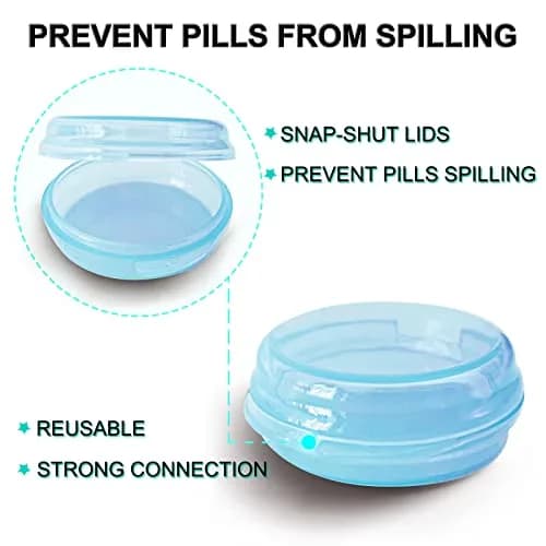 UHOUSE Small Pill Box 3 Pack Blue | Portable Medicine Container thumbnail 2