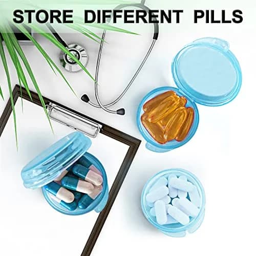 UHOUSE Small Pill Box 3 Pack Blue | Portable Medicine Container thumbnail 3