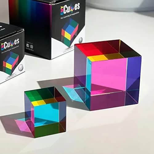 CMY Cubes Original 50mm Cyan Magenta Yellow Cube | Optical Color Mixing for Ages 15+, Educational, Physics Desk Object thumbnail 1
