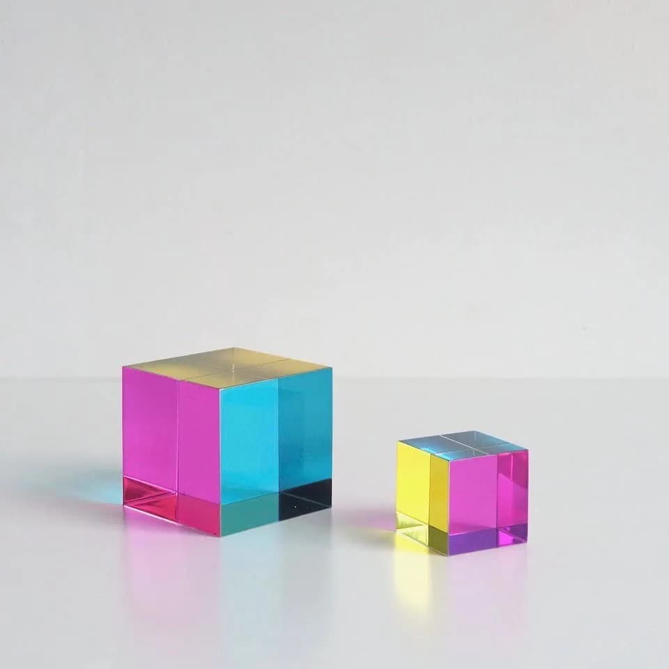 CMY Cubes Original 50mm Cyan Magenta Yellow Cube | Optical Color Mixing for Ages 15+, Educational, Physics Desk Object thumbnail 6