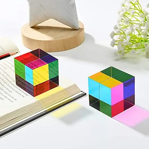 CMY Cubes Original 50mm Cyan Magenta Yellow Cube | Optical Color Mixing for Ages 15+, Educational, Physics Desk Object thumbnail 7