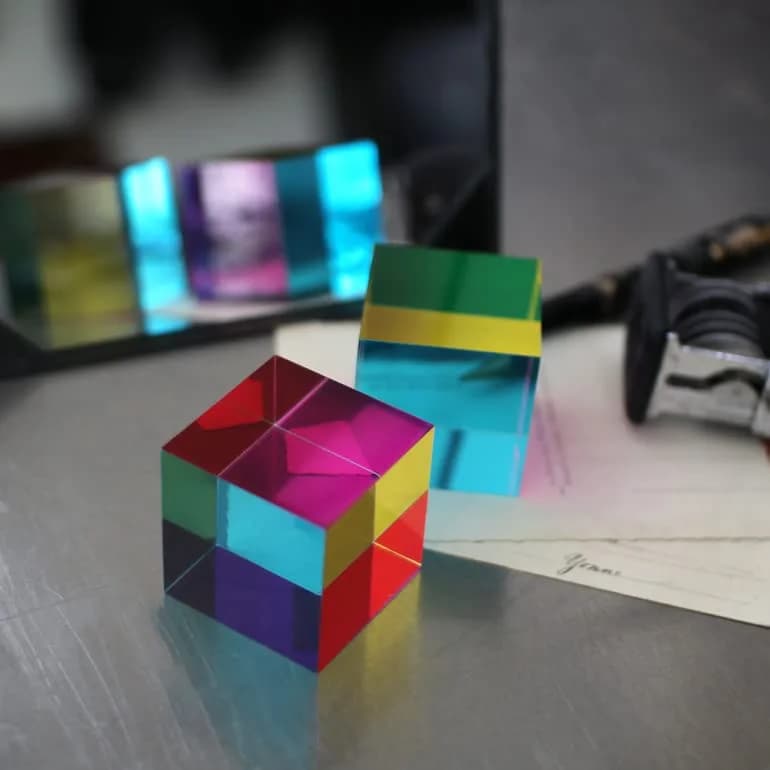 CMY Cubes Original 50mm Cyan Magenta Yellow Cube | Optical Color Mixing for Ages 15+, Educational, Physics Desk Object thumbnail 4