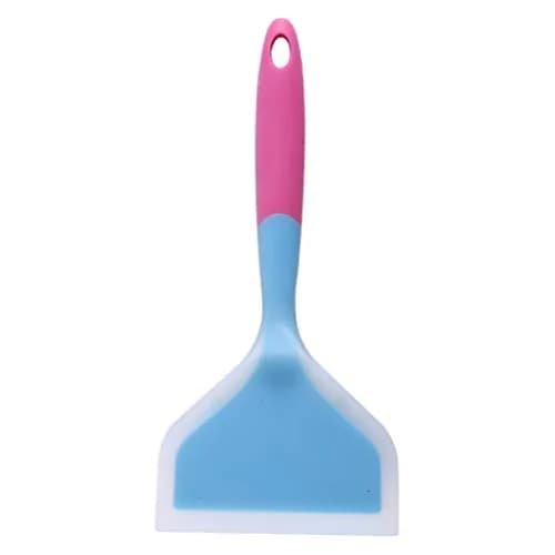 Goeielewe Omelette Spatula 10-Inch Silicone Pancakes Shovel Durable Heat-Resistant Wide Spatula Turner Nonstick Fried Shovel for Eggs Crepes Brownies Fish Pizza (Blue) thumbnail 1