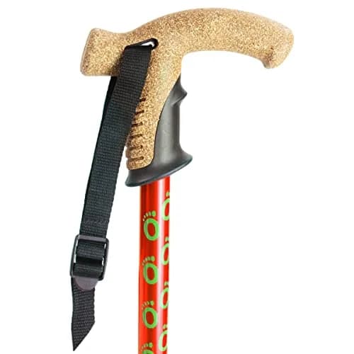 Flexyfoot Shock Absorbing Cork Handle Walking Stick – Improved Comfort, Grip & Safety, Height Adjustable, Orange thumbnail 5