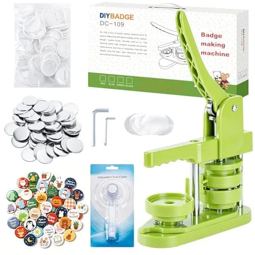 MK.Bear Button Maker Machine 58mm | DIY Badge Pin Maker with Supplies & Circle Cutter thumbnail 1