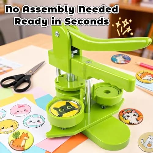 MK.Bear Button Maker Machine 58mm | DIY Badge Pin Maker with Supplies & Circle Cutter thumbnail 5