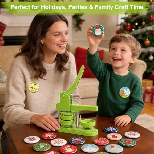 MK.Bear Button Maker Machine 58mm | DIY Badge Pin Maker with Supplies & Circle Cutter thumbnail 6