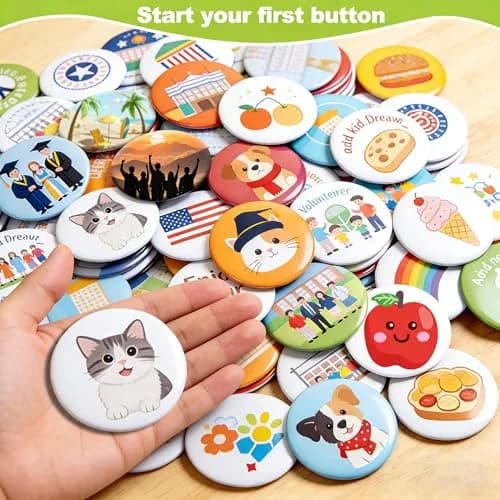 MK.Bear Button Maker Machine 58mm | DIY Badge Pin Maker with Supplies & Circle Cutter thumbnail 7