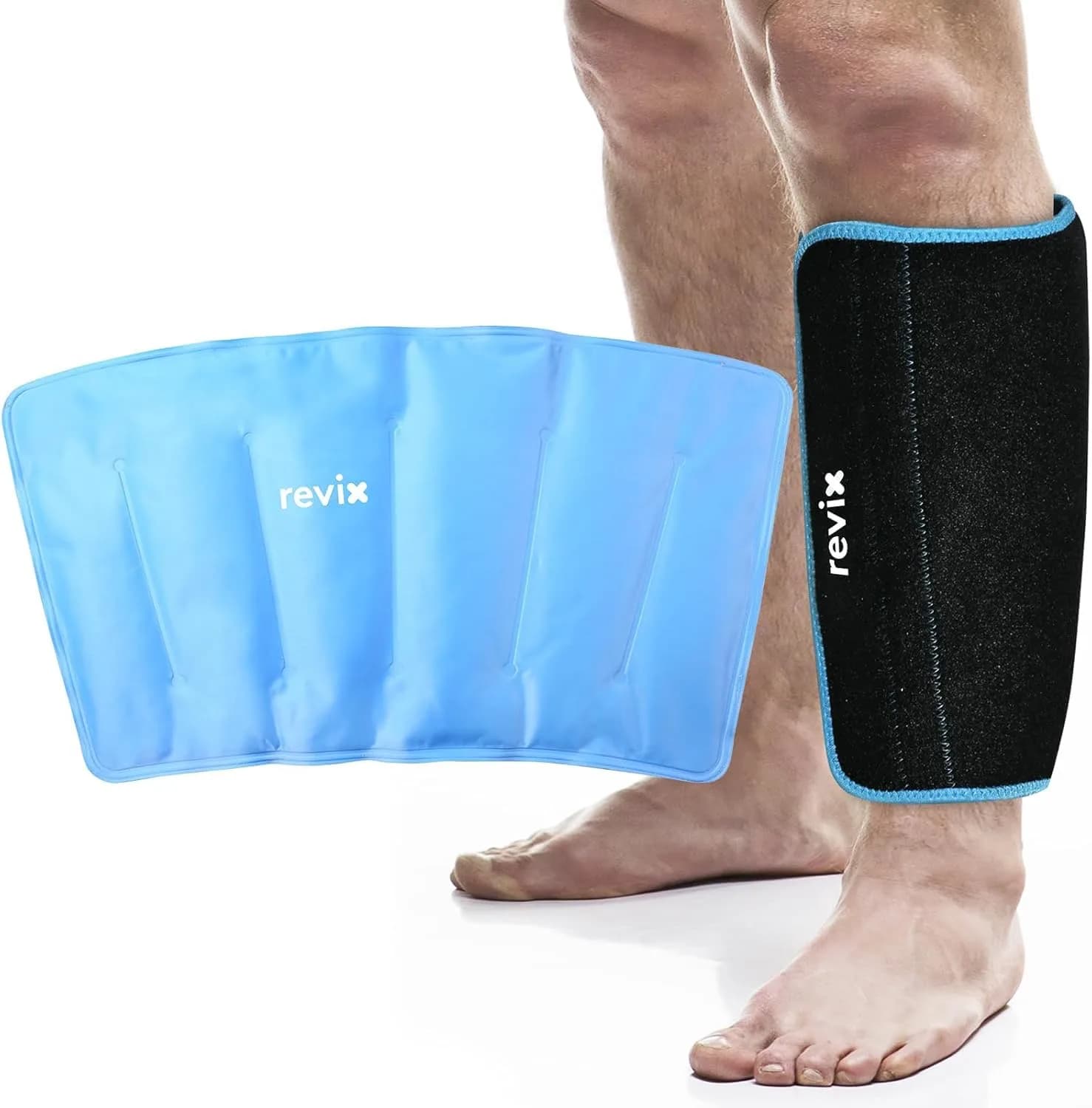 REVIX XL Shin Ice Pack Reusable Gel Cold Pack for Calf, Leg Ice Pack Wrap | Cold Therapy for Injuries & Recovery