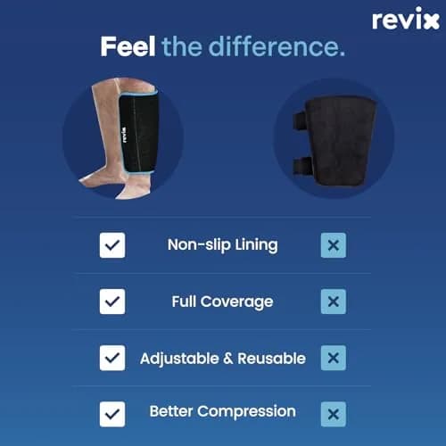 REVIX XL Shin Ice Pack Reusable Gel Cold Pack for Calf, Leg Ice Pack Wrap | Cold Therapy for Injuries & Recovery thumbnail 4
