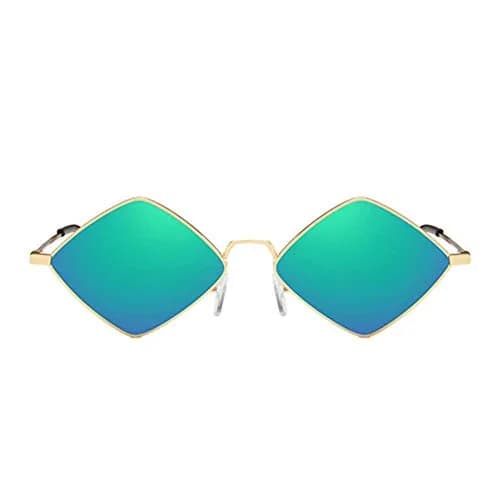 ENTHYI Diamond Shape Sunglasses for Men/Women Metal Quadrilateral Frame Shades UV Protection (Green) | Polarized thumbnail 3