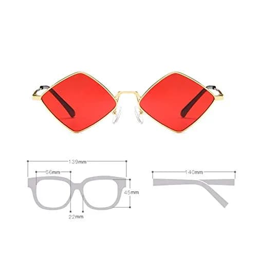 ENTHYI Diamond Shape Punk Sunglasses for Men & Women | 56mm (2.20") Lens Width thumbnail 4
