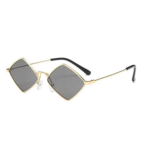 ENTHYI Diamond Shape Sunglasses for Men & Women | UV400 Protection, Metal Frame, Black thumbnail 1