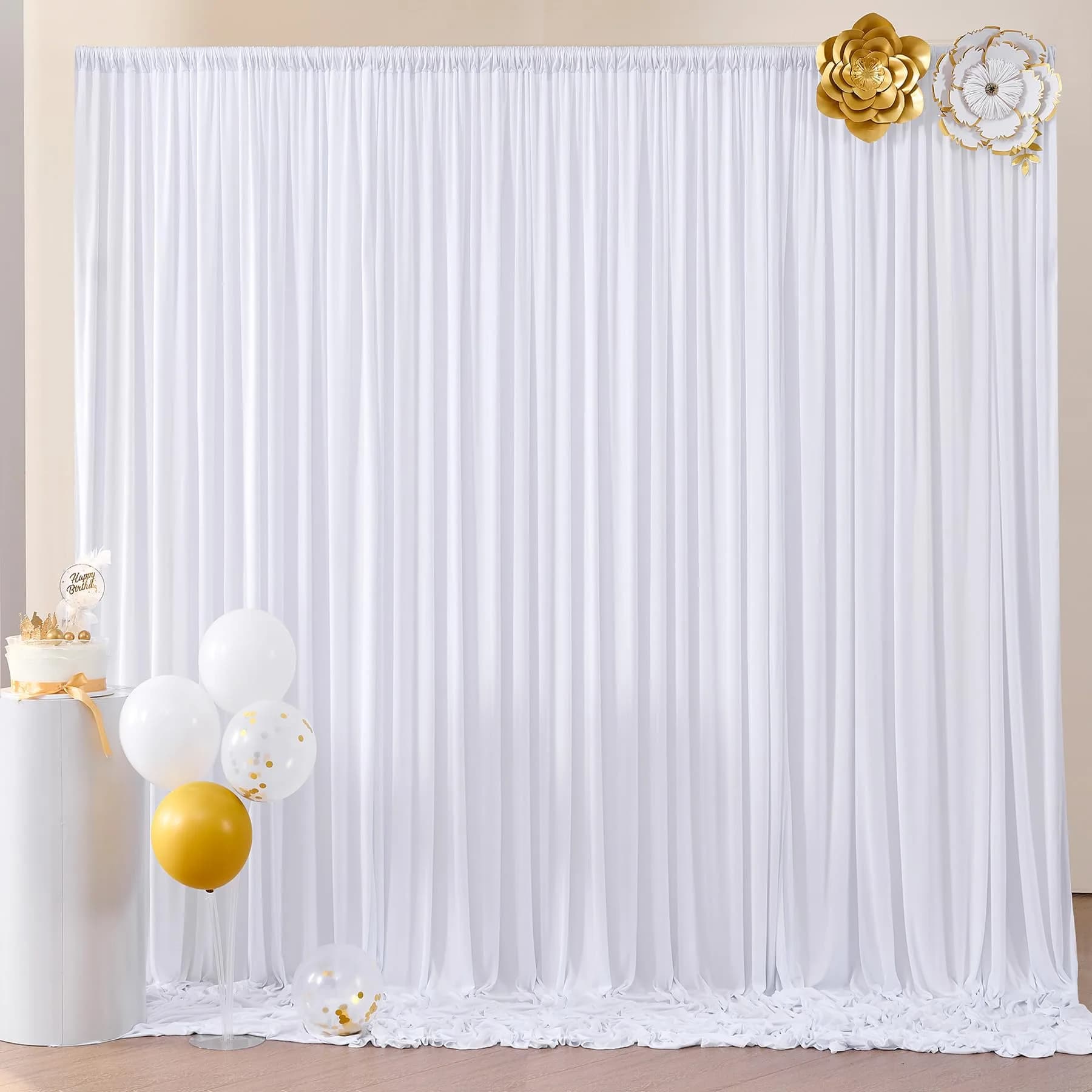 NSSONBEN Backdrop Curtains 10ftx7ft | Wrinkle-Free Polyester for Photography & Parties