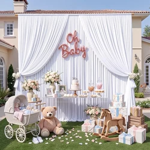 NSSONBEN Backdrop Curtains 10ftx7ft | Wrinkle-Free Polyester for Photography & Parties thumbnail 8