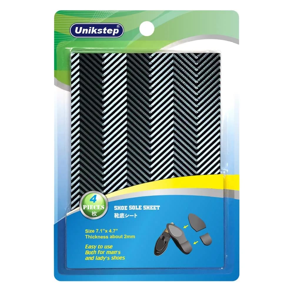 UNIKSTEP Shoe Sole Repair Rubber Sheets 7.1x4.7 Inches | Anti Slip & Noise Reduction, 2 Pairs - main product image