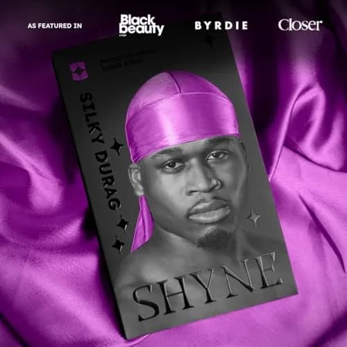 ShyneDurags Silky Durag - Purple | Perfect for Waves, Braids & Locs | Premium Silk Headwrap for Men & Women thumbnail 6