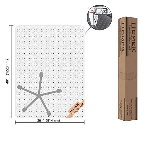 HOMEK 48" x 36" Clear Office Chair Mat for Low Pile Carpet | Heavy Duty PVC Floor Protector thumbnail 8