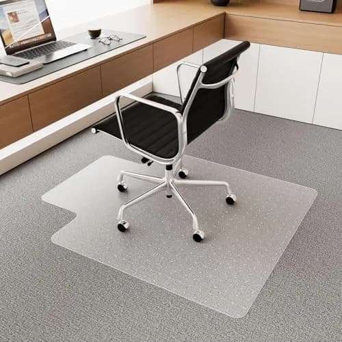 HOMEK Office Chair Mat for Carpet 53" x 45" | Low Pile Carpet Protector, Clear, Non-Toxic thumbnail 1