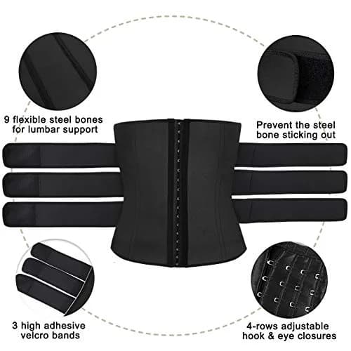 Hidyliu Waist Trainer Belt for Men | Sauna Sweat Corset for Slimming & Back Support (Small) thumbnail 4