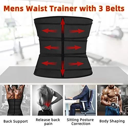 Hidyliu Waist Trainer Belt for Men | Sauna Sweat Corset for Slimming & Back Support (Small) thumbnail 5