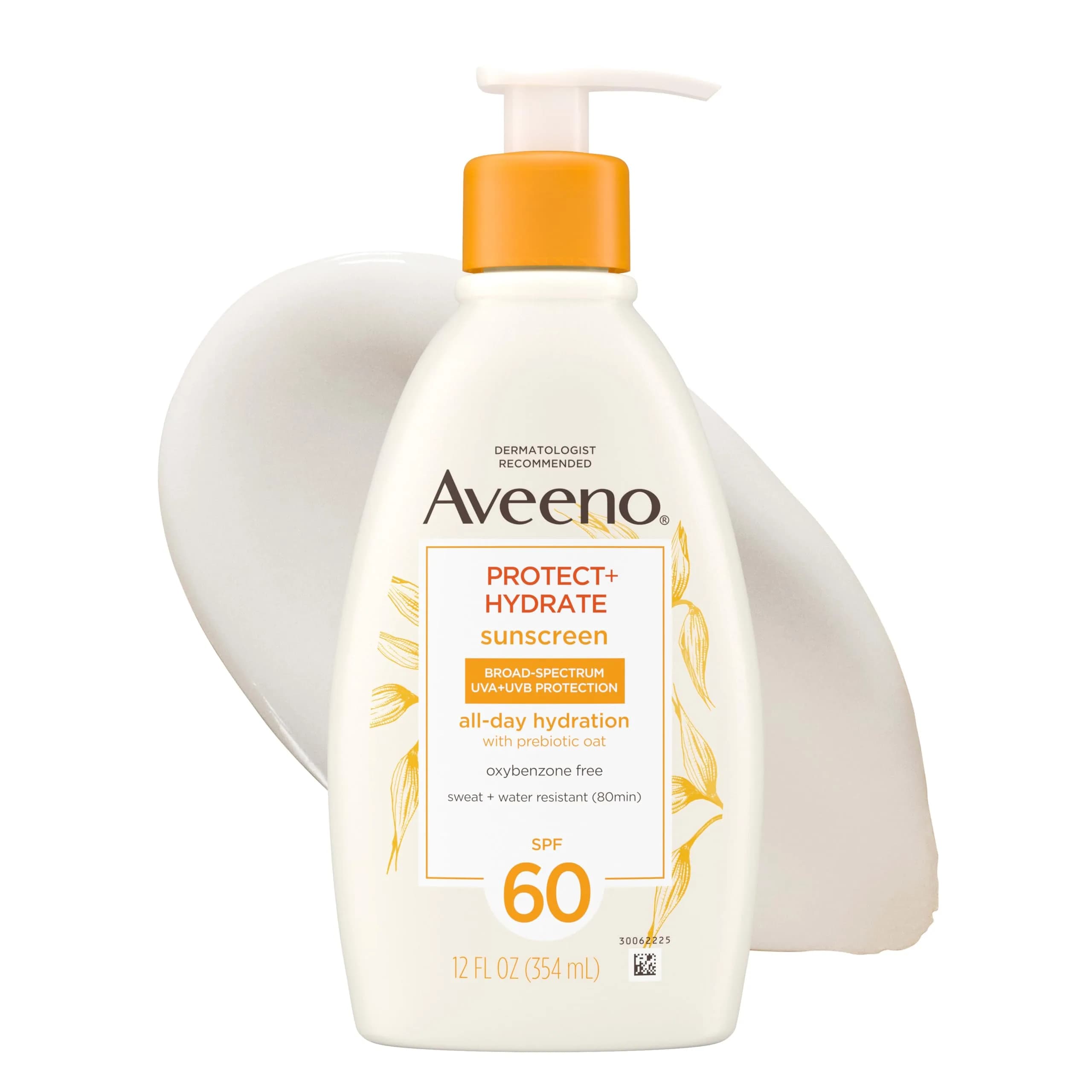 Aveeno Protect + Hydrate Sunscreen Lotion SPF 60 | 355ml (12 Fl Oz) | Broad Spectrum UVA/UVB Protection - main product image