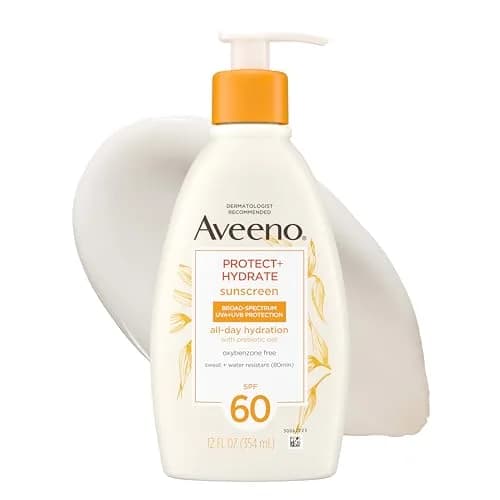 Aveeno Protect + Hydrate Sunscreen Lotion SPF 60 | 355ml (12 Fl Oz) | Broad Spectrum UVA/UVB Protection thumbnail 1