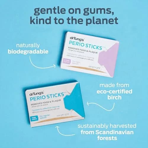 drTung's Perio Sticks Dental Floss Picks - Thin, 200 Count (Pack of 2) | Dentist-Recommended for Gum Health thumbnail 3