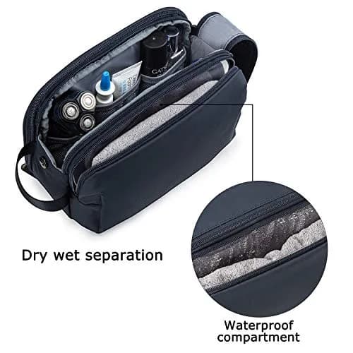 BAGSMART Toiletry Bag for Men, Travel Organizer, Water-Resistant, Navy Blue, Medium | Spacious & Multi-Functional thumbnail 4