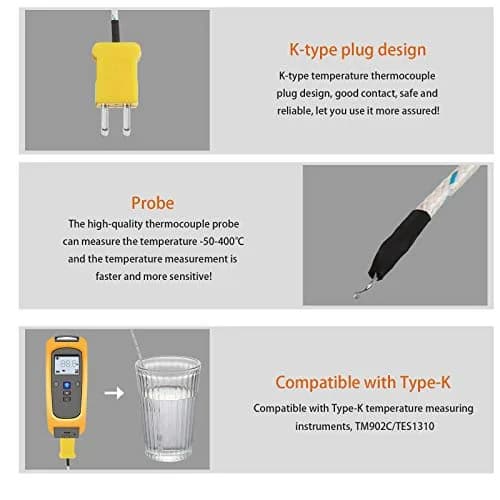 Weewooday K Type Thermocouple Probe 3m | Fast Response, Universal Compatibility thumbnail 4