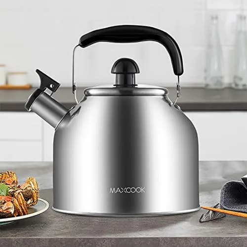MAXCOOK 4.2 Quart/4L Stainless Steel Whistling Tea Kettle | Induction Compatible, Brushed Satin Finish thumbnail 8