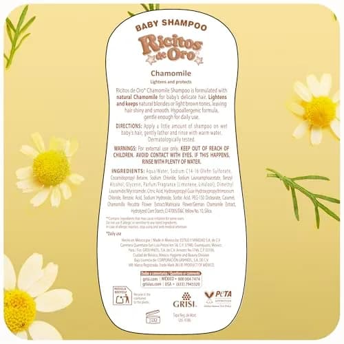 Ricitos de Oro Baby Shampoo | Chamomile | 8.4 fl oz | 3-Pack | Tear-Free & Gentle for Newborns thumbnail 8