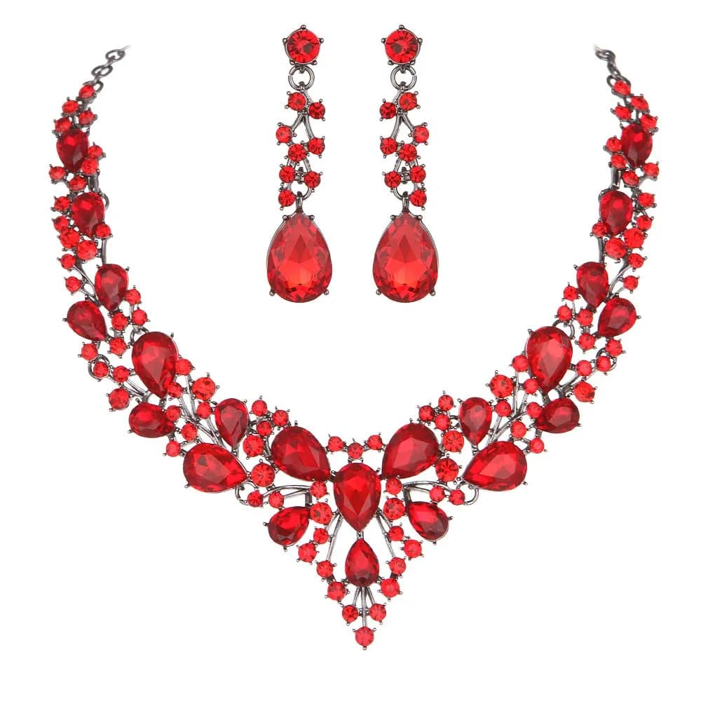 Molie Bridal Austrian Crystal Jewelry Set Adjustable | Elegant Wedding Gift (7.1 in x 2.2 in) - main product image
