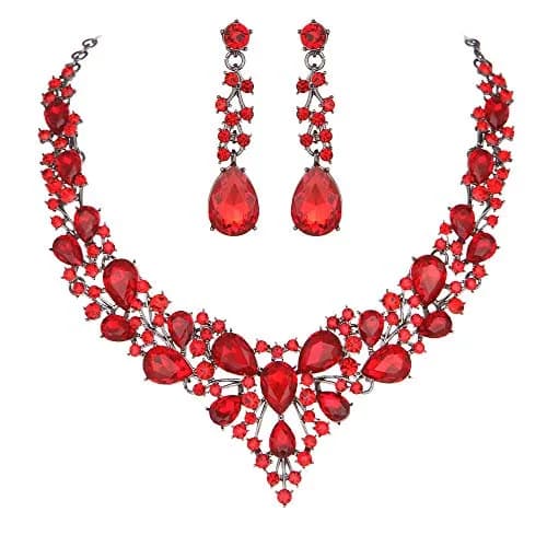 Molie Bridal Austrian Crystal Jewelry Set Adjustable | Elegant Wedding Gift (7.1 in x 2.2 in) thumbnail 1