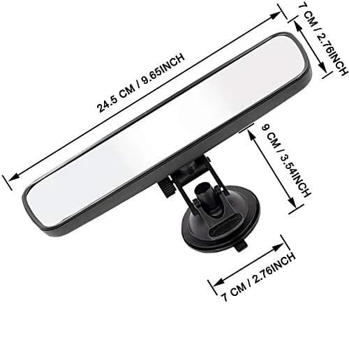 LECAMEBOR Rear View Mirror, Universal Thickened Anti-glare HD Car Interior Mirror | 24.5 x 7 CM, Plain HD, Wide View thumbnail 2