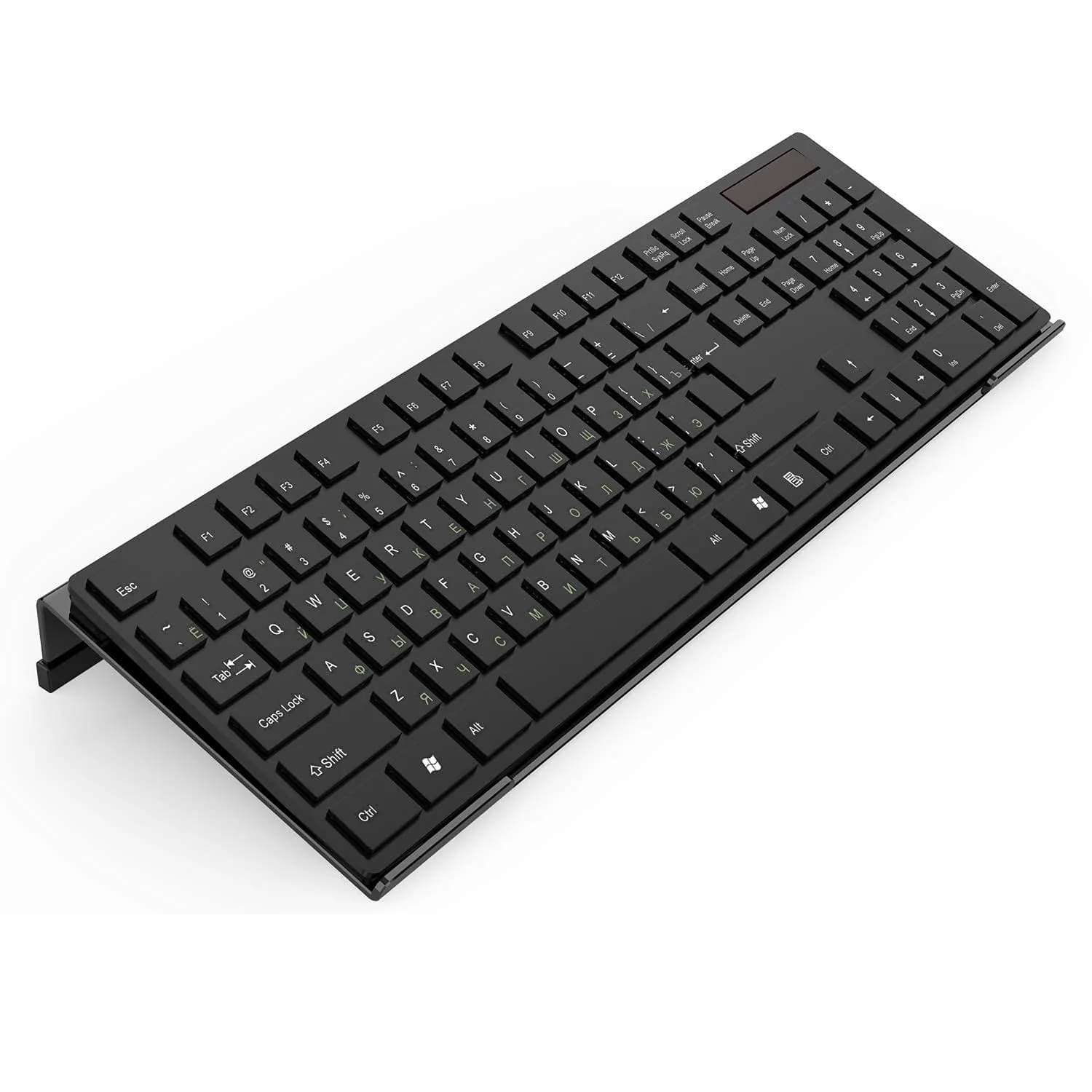 KOTEMON Acrylic Tilted Computer Keyboard Stand for Ergonomic Typing, 17"x5.5"x1.5" Black | Non-Slip, Ergonomic Design