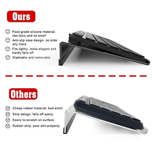 KOTEMON Acrylic Tilted Computer Keyboard Stand for Ergonomic Typing, 17"x5.5"x1.5" Black | Non-Slip, Ergonomic Design thumbnail 6