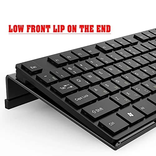 KOTEMON Acrylic Tilted Computer Keyboard Stand for Ergonomic Typing, 17"x5.5"x1.5" Black | Non-Slip, Ergonomic Design thumbnail 3
