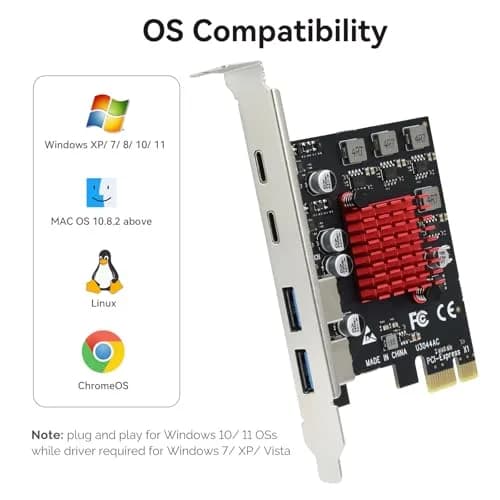 ELUTENG 4-Port PCIe USB 3.1 Expansion Card 2 USB-A 2 Type-C | Self-Powered, 10Gbps thumbnail 7